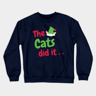 Merry Little Christmas Cat - T-shirt Crewneck Sweatshirt